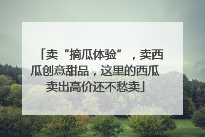 卖“摘瓜体验”，卖西瓜创意甜品，这里的西瓜卖出高价还不愁卖