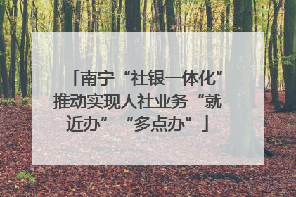 南宁“社银一体化”推动实现人社业务“就近办”“多点办”