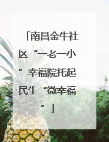 南昌金牛社区“一老一小”幸福院托起民生“微幸福”