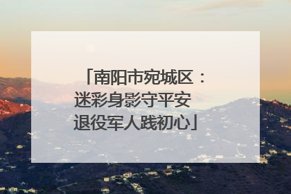 南阳市宛城区：迷彩身影守平安 退役军人践初心