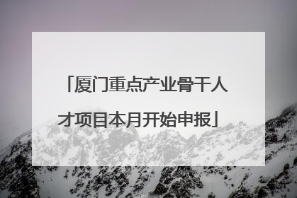 厦门重点产业骨干人才项目本月开始申报