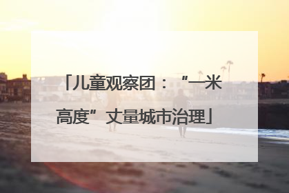 儿童观察团：“一米高度”丈量城市治理