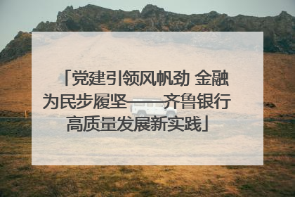 党建引领风帆劲 金融为民步履坚——齐鲁银行高质量发展新实践