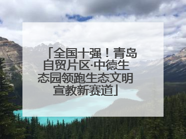全国十强！青岛自贸片区·中德生态园领跑生态文明宣教新赛道