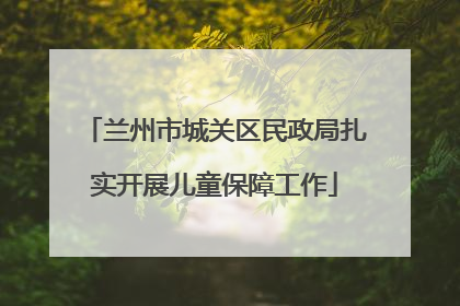 兰州市城关区民政局扎实开展儿童保障工作