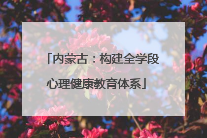 内蒙古：构建全学段心理健康教育体系