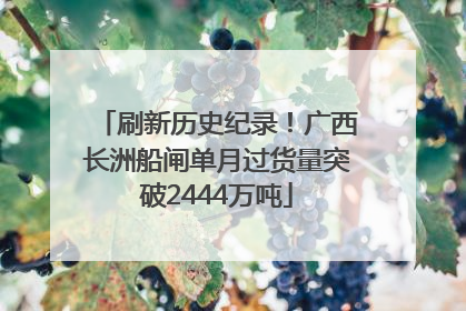 刷新历史纪录！广西长洲船闸单月过货量突破2444万吨
