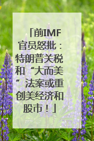 前IMF官员怒批：特朗普关税和“大而美”法案或重创美经济和股市！