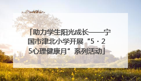 助力学生阳光成长——宁国市津北小学开展“5・25心理健康月”系列活动