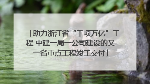 助力浙江省“千项万亿”工程 中建一局一公司建设的又一省重点工程竣工交付