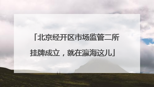 北京经开区市场监管二所挂牌成立，就在瀛海这儿