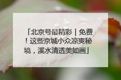 北京号最精彩｜免费！这些京城小众凉爽秘境，溪水清透美如画