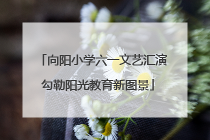 向阳小学六一文艺汇演勾勒阳光教育新图景