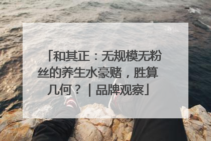 和其正：无规模无粉丝的养生水豪赌，胜算几何？｜品牌观察