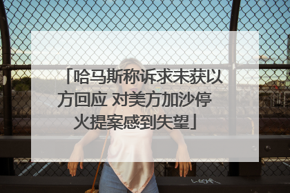 哈马斯称诉求未获以方回应 对美方加沙停火提案感到失望