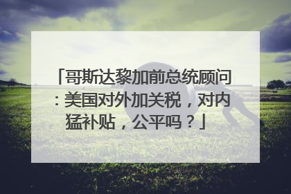 哥斯达黎加前总统顾问：美国对外加关税，对内猛补贴，公平吗？