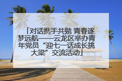 对话携手共勉 青春逐梦远航——云龙区举办青年党员“迎七一话成长挑大梁”交流活动