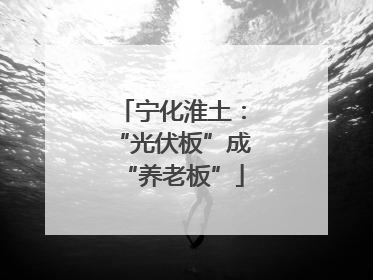 宁化淮土：“光伏板”成“养老板”
