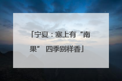 宁夏：塞上有“南果” 四季别样香
