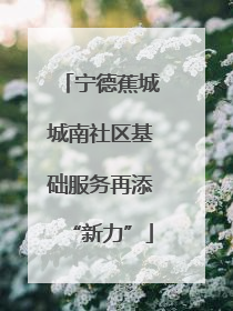 宁德蕉城城南社区基础服务再添“新力”