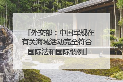 外交部：中国军舰在有关海域活动完全符合国际法和国际惯例