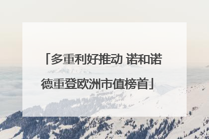 多重利好推动 诺和诺德重登欧洲市值榜首