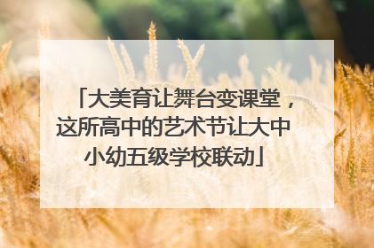 大美育让舞台变课堂，这所高中的艺术节让大中小幼五级学校联动