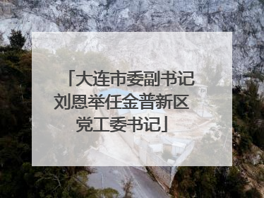大连市委副书记刘恩举任金普新区党工委书记