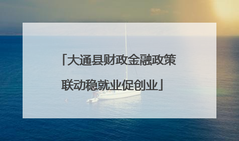 大通县财政金融政策联动稳就业促创业
