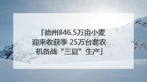 德州846.5万亩小麦迎来收获季 25万台套农机备战“三夏”生产