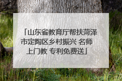 山东省教育厅帮扶菏泽市定陶区乡村振兴 名师上门教 专利免费送