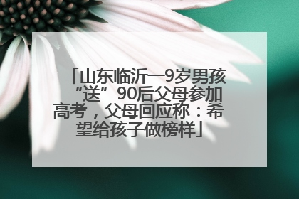 山东临沂一9岁男孩“送”90后父母参加高考，父母回应称：希望给孩子做榜样