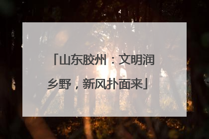 山东胶州：文明润乡野，新风扑面来