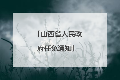 山西省人民政府任免通知