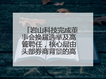 岩山科技完成董事会换届选举及高管聘任，核心层由头部券商背景的高管掌控