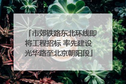 市郊铁路东北环线即将工程招标 率先建设光华路至北京朝阳段