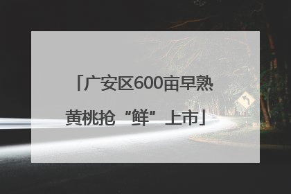 广安区600亩早熟黄桃抢“鲜”上市