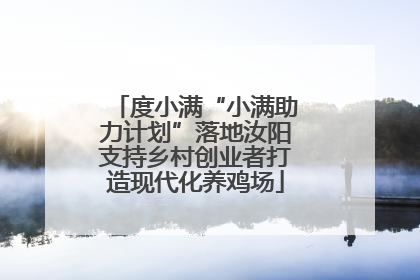 度小满“小满助力计划”落地汝阳支持乡村创业者打造现代化养鸡场