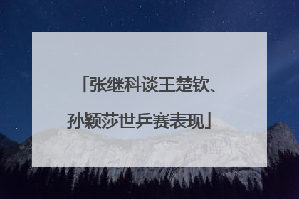 张继科谈王楚钦、孙颖莎世乒赛表现