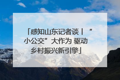 感知山东记者谈丨“小公交”大作为 驱动乡村振兴新引擎