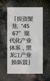 投资聚焦“4567”现代化产业体系，黑龙江产业换新景