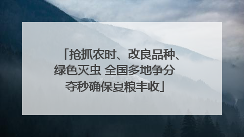 抢抓农时、改良品种、绿色灭虫 全国多地争分夺秒确保夏粮丰收