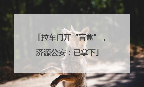 拉车门开“盲盒”，济源公安：已拿下