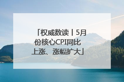权威数读丨5月份核心CPI同比上涨、涨幅扩大