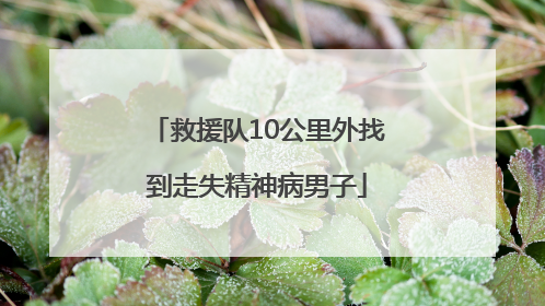 救援队10公里外找到走失精神病男子