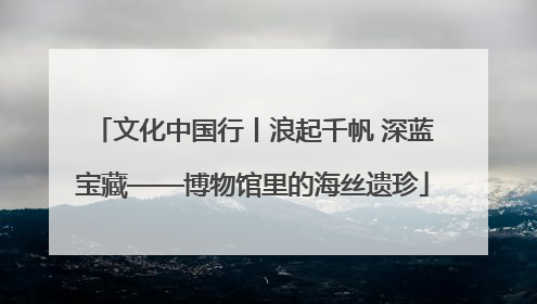 文化中国行丨浪起千帆 深蓝宝藏——博物馆里的海丝遗珍