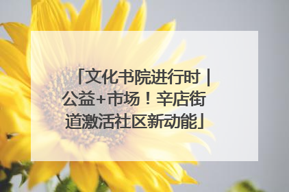 文化书院进行时｜公益+市场！辛店街道激活社区新动能