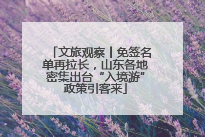 文旅观察丨免签名单再拉长，山东各地密集出台“入境游”政策引客来