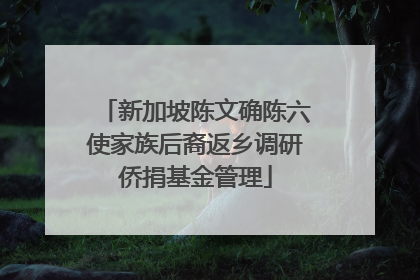 新加坡陈文确陈六使家族后裔返乡调研侨捐基金管理