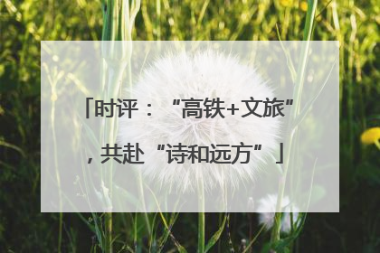 时评：“高铁+文旅”，共赴“诗和远方”